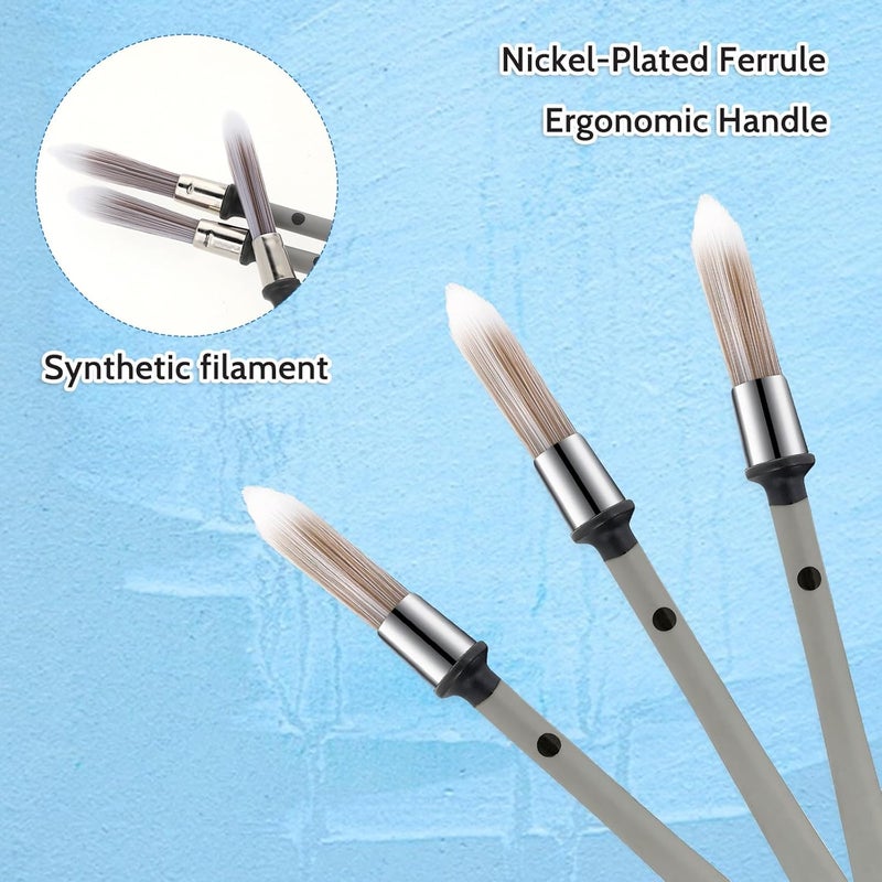 salbsever 3 Pcs Paint Brushes for Painting Walls 0.37 Inch Small Paint Brush, Trim Paint Brushes Edge Painting Tool for Baseboards Furniture House Wall Corners Detail Paint Edger Brush and Touch Up Painting - Image 5